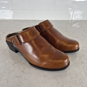 Ariat Mules Clogs Brown Wear 2 Ways Women's 7.5 B Sling Back Western Boho